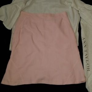 ANN TAYLOR size 2 blush linen skirt